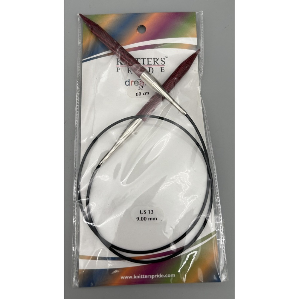 Knitter's Pride Crochet Knitting Needles Dreamz Wooden 32" 80cm US 13‎ 9mm